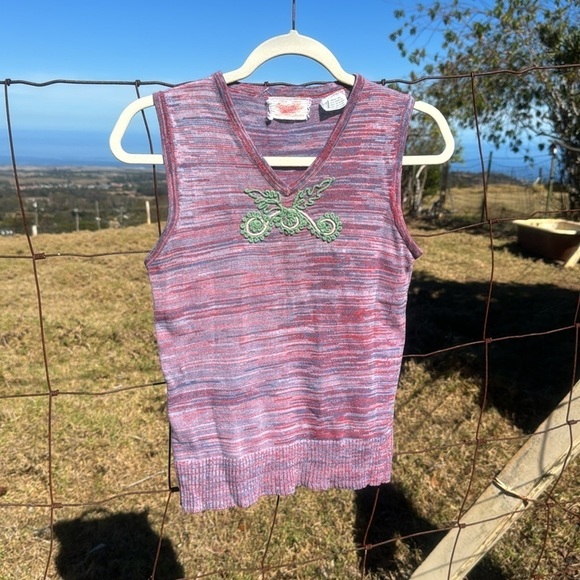 Vintage Marled Wool Embroidered Sweater Tank - Picture 4 of 6